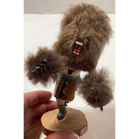 Vintage Hopi Kachina Doll Bear Signed A. Francisco Native American Decor Art - Picture 1 of 5
